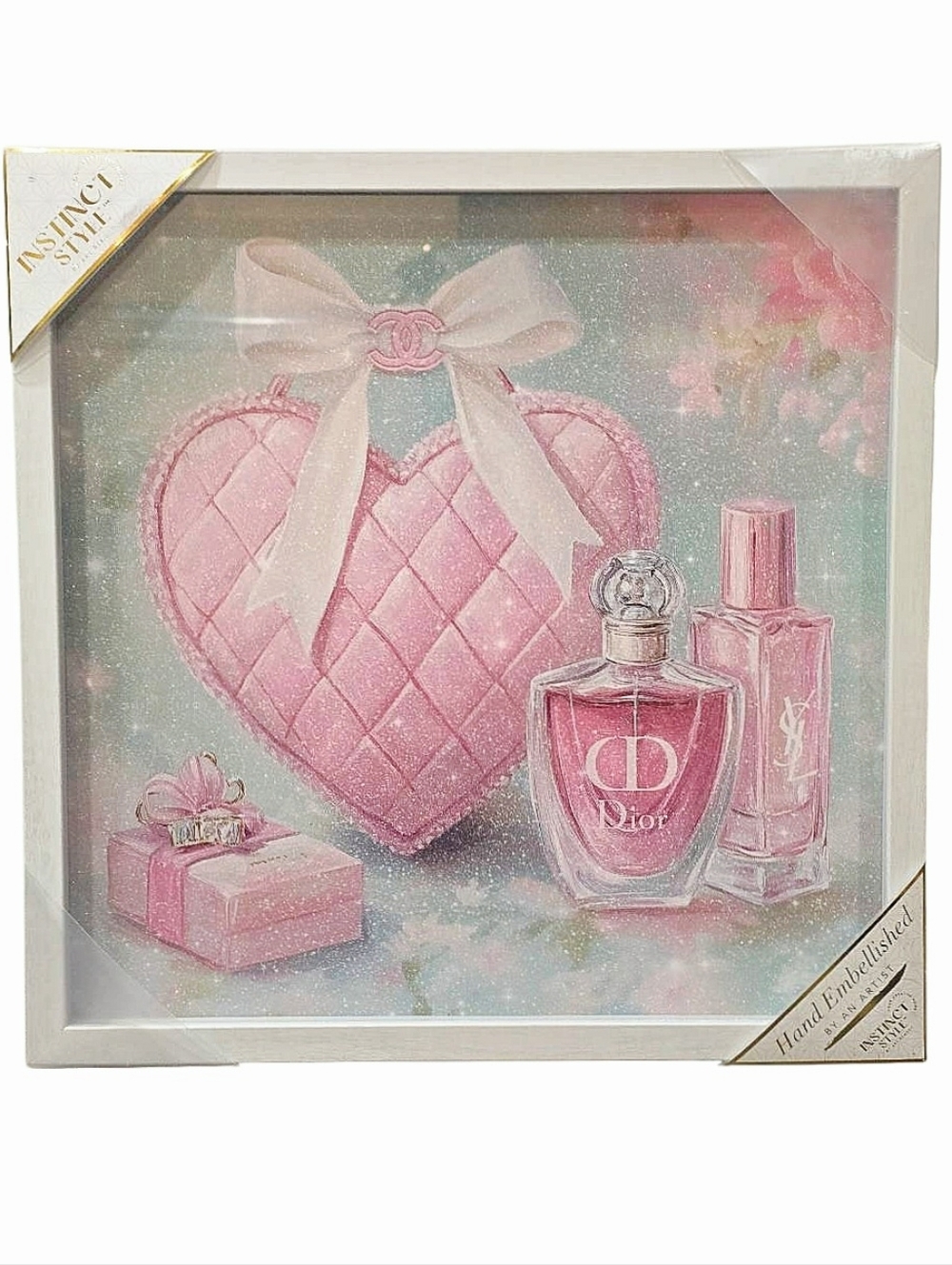 Instinct Style Chanel Heart Clutch & Designer Fragrances Framed Wall Decor